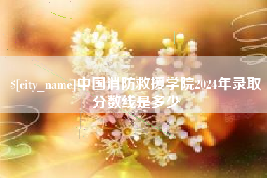 黔东南中国消防救援学院2024年录取分数线是多少
