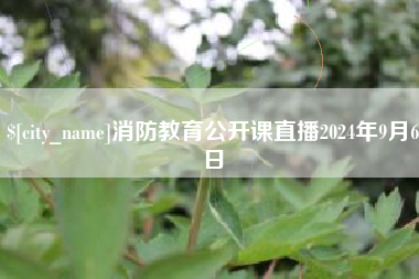 黔东南消防教育公开课直播2024年9月6日