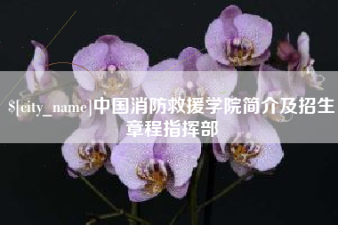 黔东南中国消防救援学院简介及招生章程指挥部