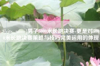 黔东南男子5000米长跑决赛-更是对5000米长跑决赛策略与技巧完美运用的体现