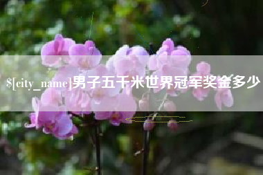 黔东南男子五千米世界冠军奖金多少