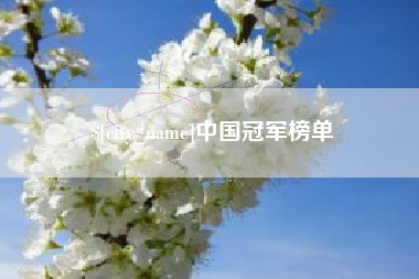 黔东南中国冠军榜单