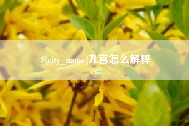 黔东南九宫怎么解释