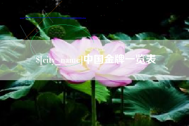 黔东南中国金牌一览表